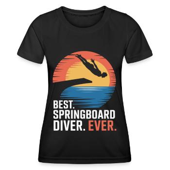Kunstspringen Turmspringer Sprungbrett - Frauen Funktions-T-Shirt - Schwarz - Vorne - AI Model Female 172 light (172cm)