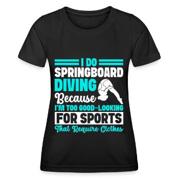 Kunstspringen Turmspringer Sprungbrett - Frauen Funktions-T-Shirt - Schwarz - Vorne - AI Model Female 172 light (172cm)