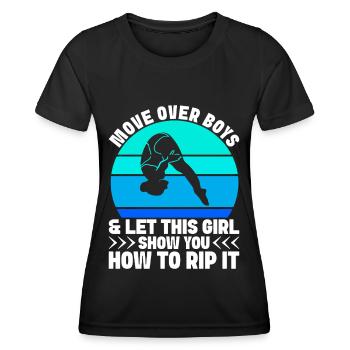 Kunstspringen Turmspringer Sprungbrett - Frauen Funktions-T-Shirt - Schwarz - Vorne - AI Model Female 172 light (172cm)