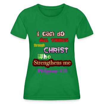 Bibelvers Bibelvers Heiliger Geist Heiliger Geist - Frauen Funktions-T-Shirt - Kelly Green - Vorne - AI Model Female 172 dark (172cm)