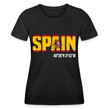 Espagne - T-shirt sport Femme - noir - Devant - AI Model Female 172 light (172cm)