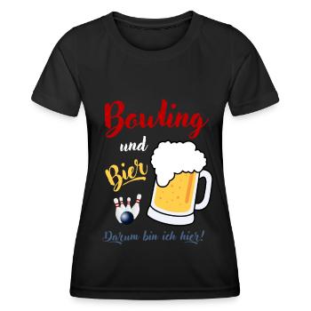 Bowling Bier Spruch Bowlingkugel Pins bowlen Spaß - Frauen Funktions-T-Shirt - Schwarz - Vorne - AI Model Female 172 light (172cm)