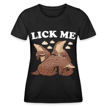 Lèche-moi Pangolin - T-shirt sport Femme - noir - Devant - AI Model Female 172 light (172cm)