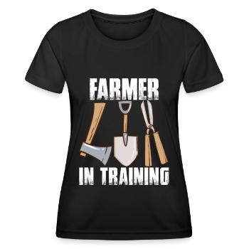 Agriculteur en formation Agriculture agricole Drôle d’agriculteur - T-shirt sport Femme - noir - Devant - AI Model Female 172 light (172cm)