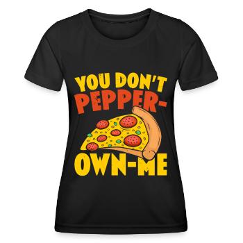Vous ne me poivrez pas avec de la nourriture italienne Piz - T-shirt sport Femme - noir - Devant - AI Model Female 172 light (172cm)