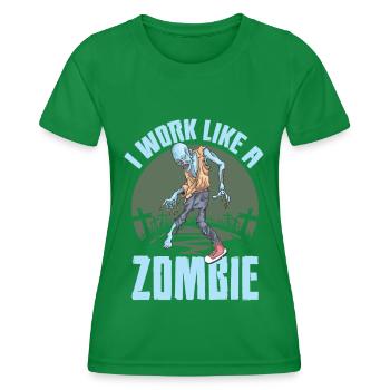 Scary halloween pumpkin witches zombie ghosts - Women's Functional T-Shirt - kelly green - Front - AI Model Female 172 dark (172cm)