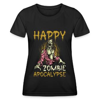 Scary halloween pumpkin witches zombie ghosts - Women's Functional T-Shirt - black - Front - AI Model Female 172 light (172cm)
