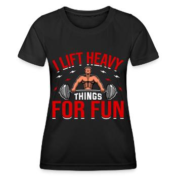 Idée de cadeau de bodybuilder d'haltérophilie haltérophile - T-shirt sport Femme - noir - Devant - AI Model Female 172 light (172cm)