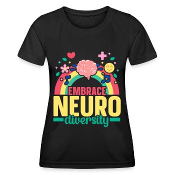 Embrace Nuerodiversity Think Differently ADHD - Women's Functional T-Shirt - black - Front - AI Model Female 172 light (172cm)