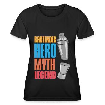 Bartender The Hero Myth Legend Funny Bartender - Women's Functional T-Shirt - black - Front - AI Model Female 172 light (172cm)