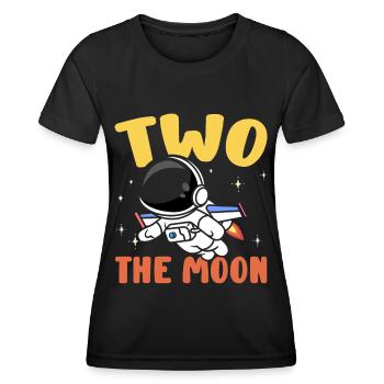 Two of the Moon 2nd Birthday Celebration Outerspace - Women's Functional T-Shirt - black - Front - AI Model Female 172 light (172cm)
