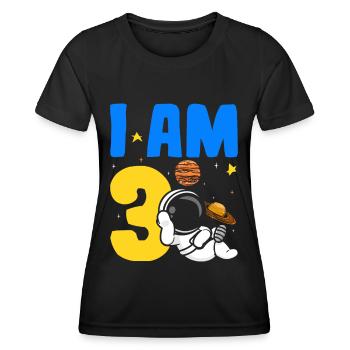 I'm 3 3rd Birthday Celebration Outerspace Bday - Women's Functional T-Shirt - black - Front - AI Model Female 172 light (172cm)