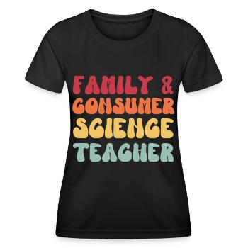 Professeur de sciences de la famille et de la consommation FACS Groovy - T-shirt sport Femme - noir - Devant - AI Model Female 172 light (172cm)
