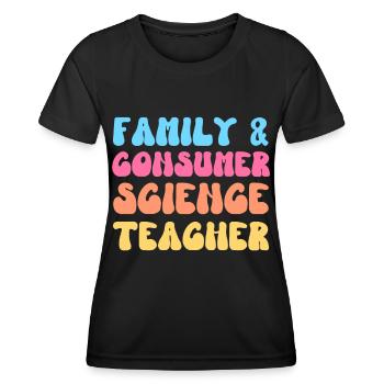 Professeur de sciences de la famille et de la consommation FACS Groovy - T-shirt sport Femme - noir - Devant - AI Model Female 172 light (172cm)