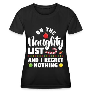 Sur la liste des vilains et je n’ai aucun regret - T-shirt sport Femme - noir - Devant - AI Model Female 172 light (172cm)