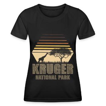 Krüger-Nationalpark Südafrika Giraffe Wildtier-Saf - Frauen Funktions-T-Shirt - Schwarz - Vorne - AI Model Female 172 light (172cm)