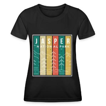 Parc national Jasper Canada Souvenir Mountains Cam - T-shirt sport Femme - noir - Devant - AI Model Female 172 light (172cm)