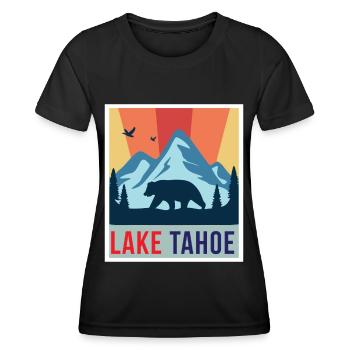 Lac Tahoe Grizzly Bear California Ski Mountains Cam - T-shirt sport Femme - noir - Devant - AI Model Female 172 light (172cm)