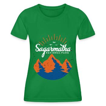 Sagarmatha Everest National Park Nepal Tibet Snow - Women's Functional T-Shirt - kelly green - Front - AI Model Female 172 dark (172cm)