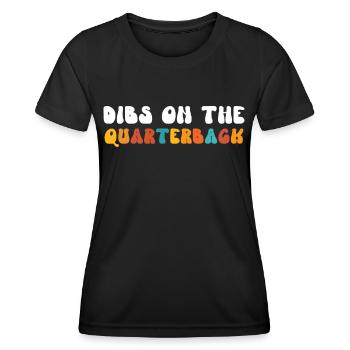 Retro Groovy Dibs sur le quarterback, drôle - T-shirt sport Femme - noir - Devant - AI Model Female 172 light (172cm)