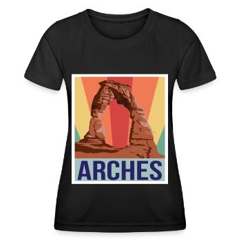 Arches Souvenir Nationalpark Moab Canyon Souvenir - Frauen Funktions-T-Shirt - Schwarz - Vorne - AI Model Female 172 light (172cm)