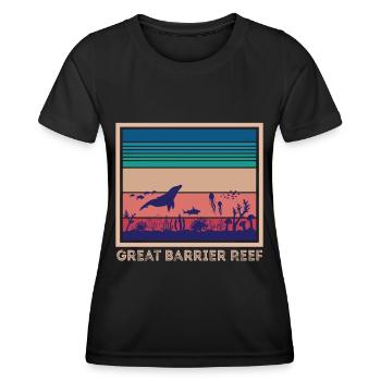 Coral Reef Australia Great Barrier Reef Diving - Women's Functional T-Shirt - black - Front - AI Model Female 172 light (172cm)