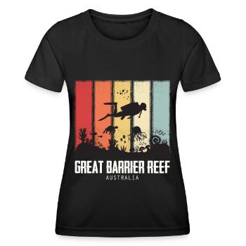 Grande Barrière de Corail Plongée Australie Récif de corail - T-shirt sport Femme - noir - Devant - AI Model Female 172 light (172cm)