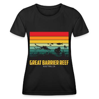 Coral Reef Australia Great Barrier Reef Diving - Women's Functional T-Shirt - black - Front - AI Model Female 172 light (172cm)