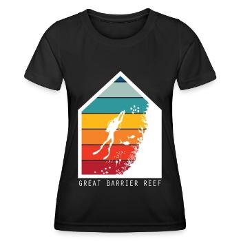 Mer de corail Australie Grande barrière de corail Ta - T-shirt sport Femme - noir - Devant - AI Model Female 172 light (172cm)