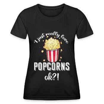 Popcorn Movies Movie Night - Women's Functional T-Shirt - black - Front - AI Model Female 172 light (172cm)