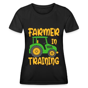 Agriculteur en formation Agriculture agricole Drôle d’agriculteur - T-shirt sport Femme - noir - Devant - AI Model Female 172 light (172cm)