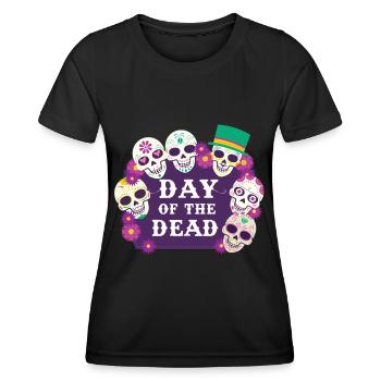 Jour des morts Sugar Skull Fête mexicaine - T-shirt sport Femme - noir - Devant - AI Model Female 172 light (172cm)