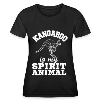 Kangourou Spirit Animal Australie Outback Beutelti - T-shirt sport Femme - noir - Devant - AI Model Female 172 light (172cm)