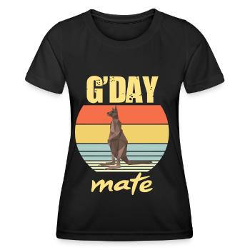 Kangourou G’day Outback Australie Marsupiaux Kangourou - T-shirt sport Femme - noir - Devant - AI Model Female 172 light (172cm)