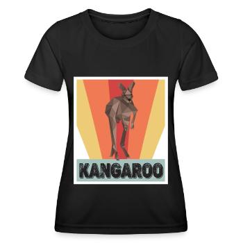 Kangourou Rétro Outback Australie Marsupiaux Kangourou - T-shirt sport Femme - noir - Devant - AI Model Female 172 light (172cm)