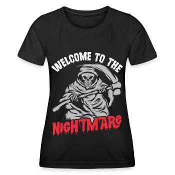 Sensenmann-Sensen-Albtraum-Engel des Todes Hallowe - Frauen Funktions-T-Shirt - Schwarz - Vorne - AI Model Female 172 light (172cm)
