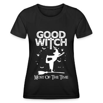 Hexenhafter Halloween-Party-Albtraum Fröhliche Hal - Frauen Funktions-T-Shirt - Schwarz - Vorne - AI Model Female 172 light (172cm)