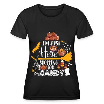 Mond-Halloween-Party-Albtraum, der glückliches Hal - Frauen Funktions-T-Shirt - Schwarz - Vorne - AI Model Female 172 light (172cm)