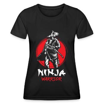 Ninja Warrior Samurai Japanese Bloodstain Katana S - Frauen Funktions-T-Shirt - Schwarz - Vorne - AI Model Female 172 light (172cm)