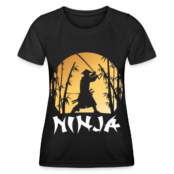Ninja Warrior Samurai Japanisches Katana-Schwert A - Frauen Funktions-T-Shirt - Schwarz - Vorne - AI Model Female 172 light (172cm)