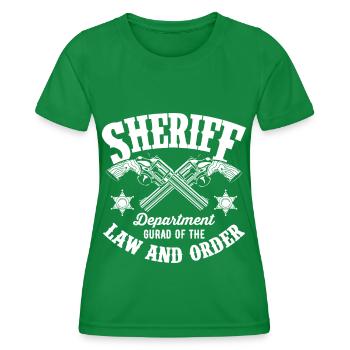 Insigne de garde de shérif Sheriff Star Pistols Cowbo - T-shirt sport Femme - vert - Devant - AI Model Female 172 dark (172cm)