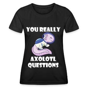 Astronaute Axolotl Drôle de galaxie-Système solaire-Ra - T-shirt sport Femme - noir - Devant - AI Model Female 172 light (172cm)
