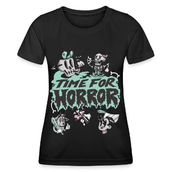 Time For Horror Undead Skeleton Halloween Party - Frauen Funktions-T-Shirt - Schwarz - Vorne - AI Model Female 172 light (172cm)