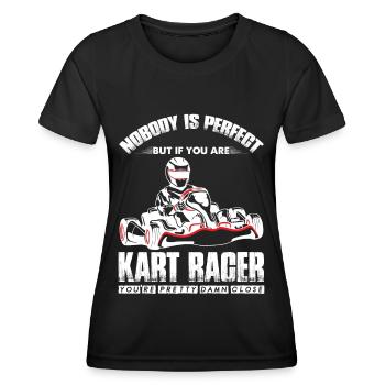 Kart Go-Kart fahren Rennbahn Fun Rennstrecke - Frauen Funktions-T-Shirt - Schwarz - Vorne - AI Model Female 172 light (172cm)