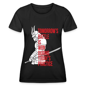 Ninja Guerrier Japonais Samouraï Katana Épée J - T-shirt sport Femme - noir - Devant - AI Model Female 172 light (172cm)