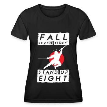 Katana Samurai Quote Japanese Warrior Ninja Jap - Women's Functional T-Shirt - black - Front - AI Model Female 172 light (172cm)