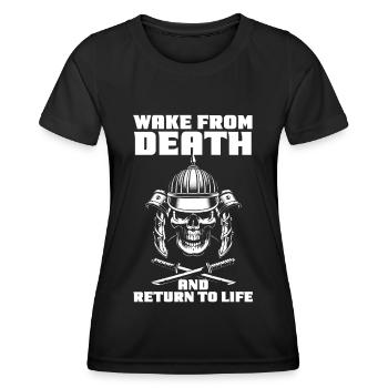 Skull Samurai Japanese warrior Katana Schwe - Women's Functional T-Shirt - black - Front - AI Model Female 172 light (172cm)