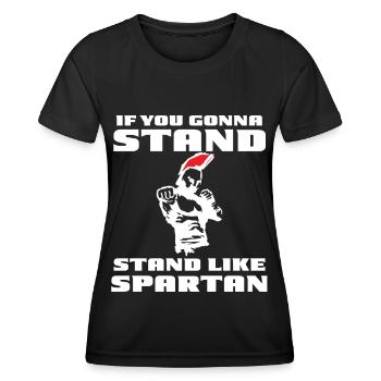 Sparta Boxständer Strong Gladiator Fitness Motivat - Frauen Funktions-T-Shirt - Schwarz - Vorne - AI Model Female 172 light (172cm)