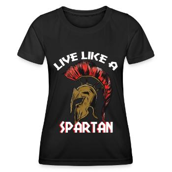 Spartan Warrior Sparta Casque Gladiator Antique Gr - T-shirt sport Femme - noir - Devant - AI Model Female 172 light (172cm)