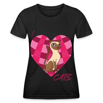 Siam Cat Love Cats Siamois Cat Heart pour chats et K - T-shirt sport Femme - noir - Devant - AI Model Female 172 light (172cm)